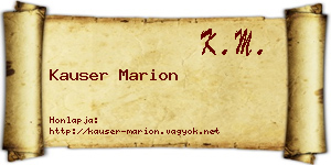 Kauser Marion névjegykártya